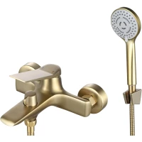 Смеситель для ванны Esko Shanghai SHA54Gold с душевым гарнитуром, золотой матовый