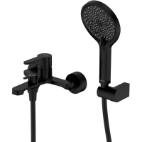 Смеситель для ванны Lemark Ladoga LMF-0722B-BL с душевым гарнитуром, черный матовый