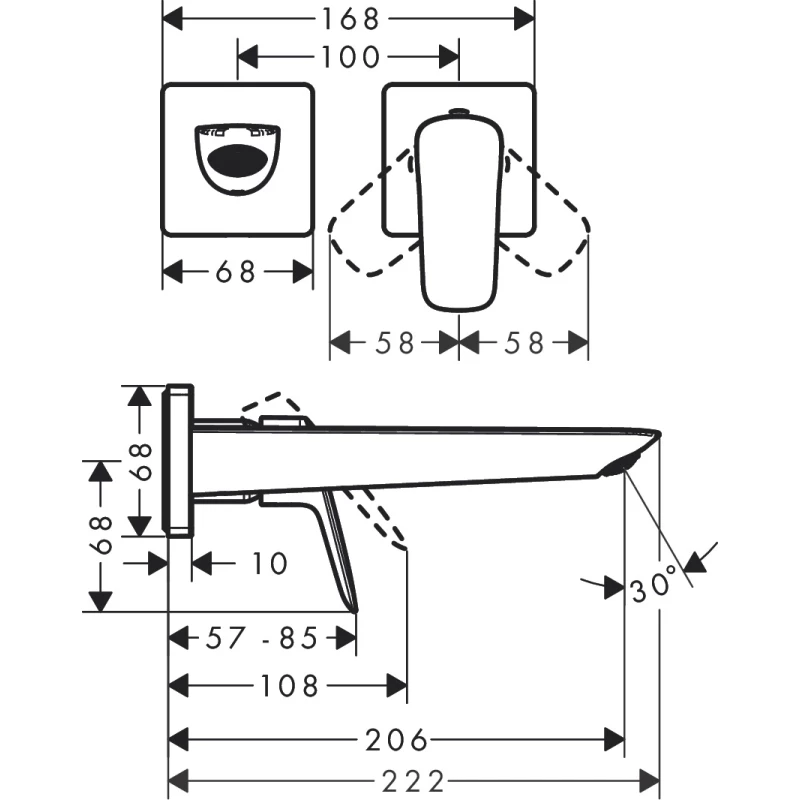 Смеситель для раковины с выпуском Hansgrohe Logis 71256000