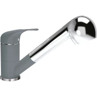 Смеситель для кухни Florentina Сигма 313.14L.1223.307 с выдвижным изливом, хром/серый шелк