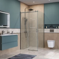 Душевой уголок BelBagno Soft Close SOFT_CLOSE-2-A-1-100-C-GM 100x100 см, профиль оружейная сталь матовый, стекло прозрачное