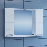 Зеркальный шкаф 100х72 см белый глянец Санта Родос 106018