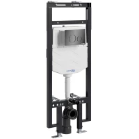 Инсталляция для унитаза WasserKRAFT Dinkel 58 58TLT.010.ME.PB02 с кнопкой смыва, черный глянец