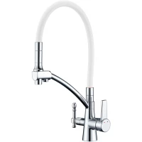 Смеситель для кухни Zorg ZR 338-8 YF с подключением к фильтру, гибким изливом, хром