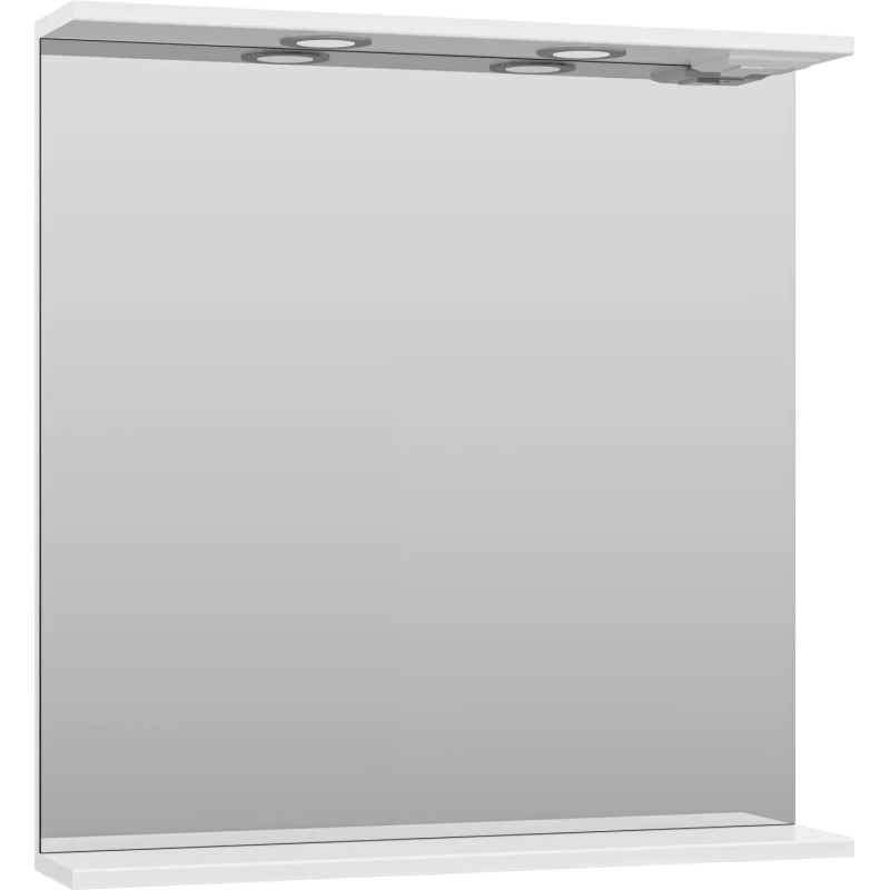 Зеркало Misty Енисей Э-Ени02070-011 70x72 см, с подсветкой, выключателем, белый глянец/белый матовый