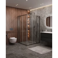 Душевой уголок Cezares Molveno MOLVENO-AH-22-130/120-C-GM-IV 130x120 см, профиль оружейная сталь матовый, стекло прозрачное