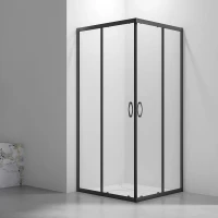 Душевой уголок Veconi Rovigo RV101B-90-01-C4 89x89 см, профиль черный матовый, стекло прозрачное