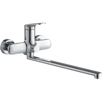 Смеситель для ванны Shevanik S8522 универсальный, с душевым гарнитуром, хром