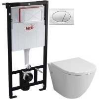 Комплект подвесной унитаз Grossman GR-4411 + система инсталляции AlcaPlast AM101/11203:1RUSSETM71