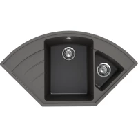 Кухонная мойка Ulgran Marta 1000-09 100x55 см, угловая, мокрый асфальт