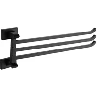 Полотенцедержатель Gappo G0713-6 47,27 см, поворотный, тройной, черный матовый