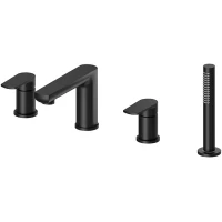 Смеситель на борт ванны Newform Haka 72082C.01.093 с душевым гарнитуром, черный матовый