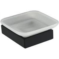 Мыльница Grocenberg AC0023BL настенная, черный матовый