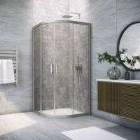 Душевой уголок Vegas Glass ZS Novo h2000 90 07 07 90x90 см, профиль матовый хром, стекло графитовое