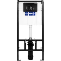 Инсталляция для унитаза Bettoserb Sava Fix Slim Twin SET40006459 с кнопкой смыва, черный матовый