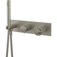 Смеситель для ванны Remer Chrono CH97D3XV встраиваемый, с душевым гарнитуром, нержавеющая сталь