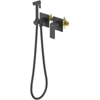 Гигиенический душ Aquatek Лира AQ1420MB со смесителем, черный матовый