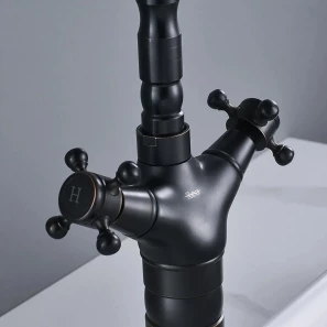 Изображение товара смеситель для раковины rea rustico rea-b5520 без донного клапана, черный матовый