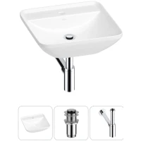 Раковина-чаша Wellsee Cute Twin S 20213358R 43x43 см, накладная, белый, с донным клапаном и сифоном
