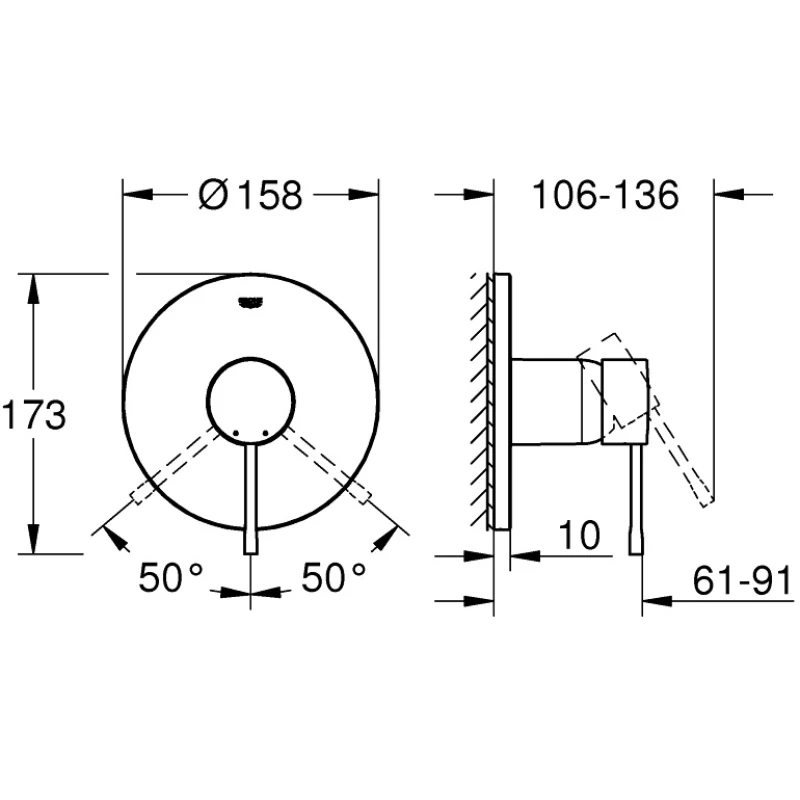 Смеситель для душа Grohe Essence 24057BE1 Смеситель для душа Grohe Essence 24057BE1