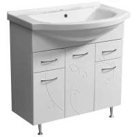 Тумба белый глянец/белый матовый 77 см Stella Polar Фантазия SP-00000229