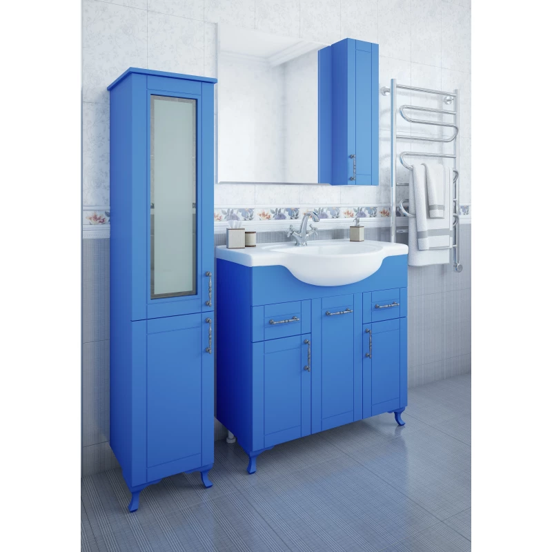 Комплект мебели голубой матовый 87,5 см Sanflor Глория C000005711 + 1.WH11.0.265 + C000005692