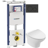 Комплект подвесной унитаз Jacob Delafon Nouvelle Vague EDK102-00 + E22124-00 + система инсталляции Geberit 111.362.00.5 + 115.882.DW.1