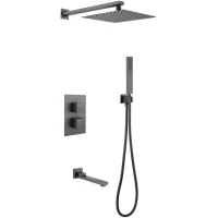 Душевой комплект Abber Daheim AF8250NG 250 мм, с термостатом, никель