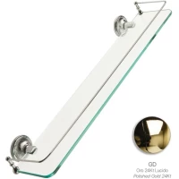 Полка стеклянная Stil Haus Regal RG04(16) 60 см, золотой