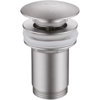 Донный клапан для раковины Abber AF0010SP с переливом, сатин