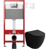 Комплект подвесной унитаз Grossman GR-4455BMSQ + система инсталляции Tece 9400413