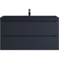 Тумба с раковиной Uperwood Tanos 3930421701 100 см, подвесная, черный матовый