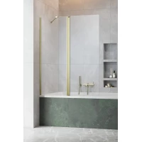 Шторка на ванну Radaway Nes Brushed Gold PND II 130 Left 10009130-99-01L 130 см L, профиль золотой матовый, стекло прозрачное