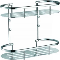 Полка для ванной Azario AZ-837-2 35 см, двойная, хром