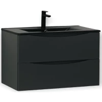 Тумба с раковиной графит матовый 81 см Bond Cube T01807-S05B