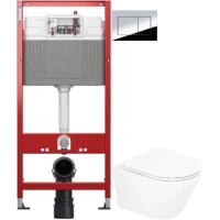Комплект подвесной унитаз BelBagno Tre BB8001CHR/SC + система инсталляции Tece 9400412