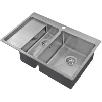 Кухонная мойка Zorg R 5178-2-R 78x51 см, нержавеющая сталь 