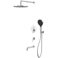 Душевой комплект Whitecross Y YSET07TOPNIB 300 мм, со смесителем, никель матовый