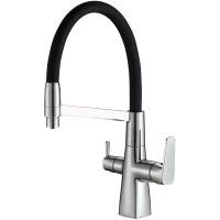 Смеситель для кухни Zorg SH 818-6 CR с подключением к фильтру, гибким изливом, хром