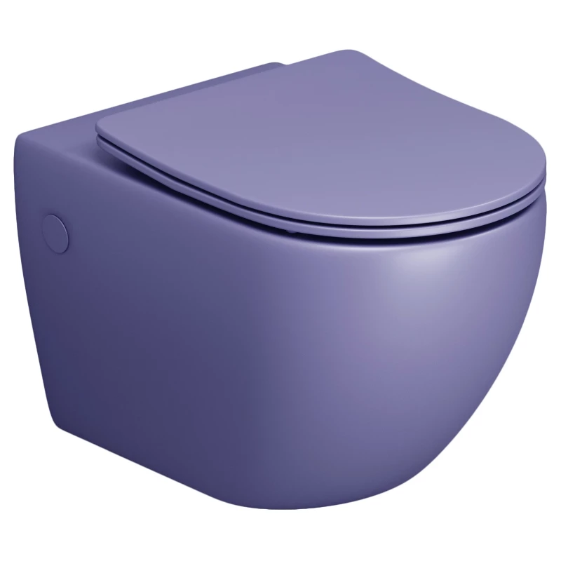 Унитаз подвесной Grossman GR-4411LIMS безободковый, с сиденьем микролифт, фиолетовый матовый