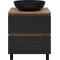 Тумба под раковину Brevita Dakota DAK-07060-19/02-2Я 60,4 см, напольная, со столешницей, черный матовый/дуб галифакс - 1
