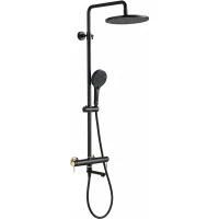 Душевая система Gappo G2409-63 254 мм, со смесителем, золотой/черный матовый