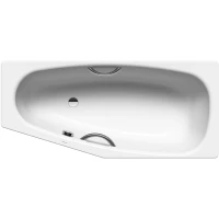 Ванна стальная Kaldewei Mini Star 833 224930000001 157x75 см L, угловая, с отверстиями под ручки, антискользящим покрытием, альпийский белый