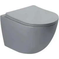 Унитаз подвесной SantiLine SL-5005MG безободковый, с сиденьем микролифт, серый матовый