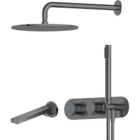 Душевой комплект Feramolli Dante GSD3F 300 мм, с термостатом, графит матовый