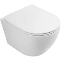 Унитаз подвесной Art&Max Sanremo AM026CHR/SC безободковый, с сиденьем микролифт, белый