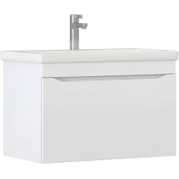 Тумба под раковину Vigo Grani 166 76,6 см, подвесная, белый глянец/белый матовый