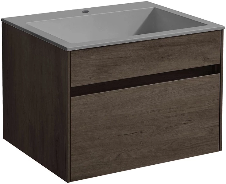 

Тумба с раковиной темный дуб 60 см Vincea Chiara VMC-2C600RO + VCB-13600G