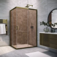 Душевой уголок Vegas Glass ZA-F TUR NOVO 100*80 05 05 100x80 см, профиль бронза, стекло бронза