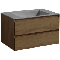 Тумба с раковиной дуб табачный 80 см Vincea Luka VMC-2L800TO + VCB-13800G